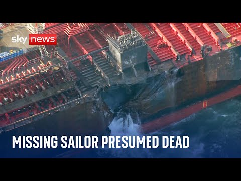 North Sea crash: Missing sailor presumed dead – with cargo ship still on fire and likely to sink