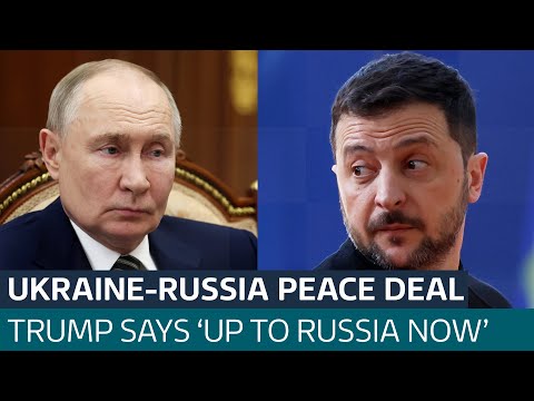 Trump says Ukraine ceasefire agreement “up to Russia now” as US team en-route to pressure Putin.