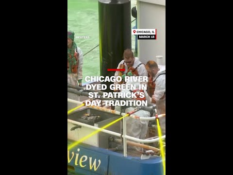 Chicago river dyed green in St. Patrick’s Day tradition