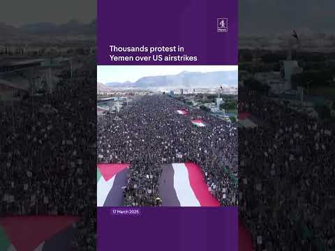 Thousands protest in Yemen over US airstrikes