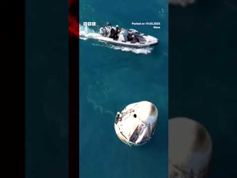 Dolphins surround astronauts’ space capsule on return to Earth. #Space #BBCNews