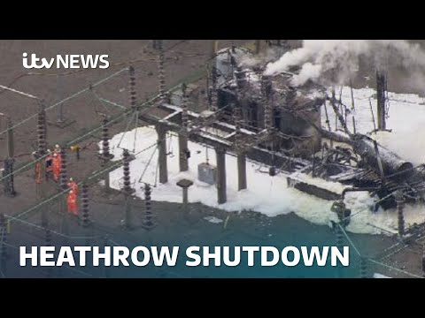 Thousands stranded after Heathrow Airport closes due to nearby fire | ITV News