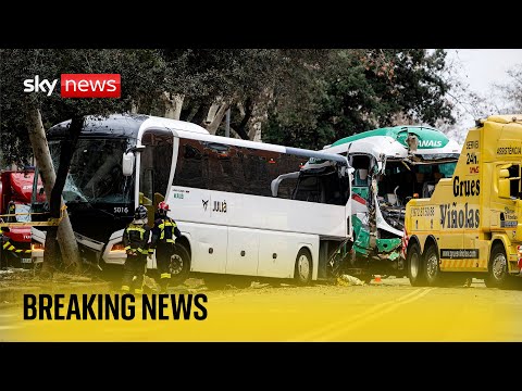 Live | People injured after Barcelona bus crash – reports