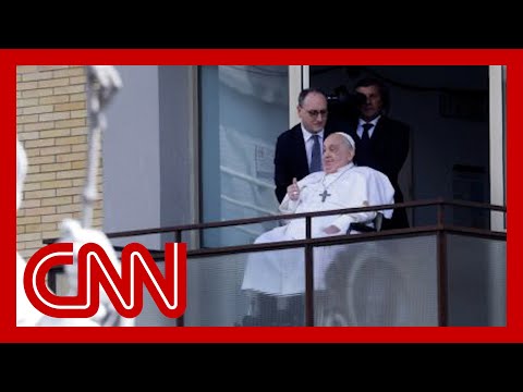 See Pope Francis’ first public appearance since being admitted to hospital