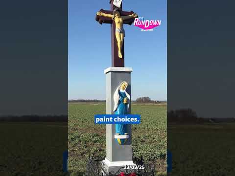 Someone repainted a shrine in Poland a bit too yellow #itvnews #thesimpsons