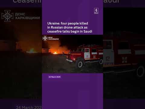 Ukraine: four people killed in Russian drone attack as ceasefire talks begin in Saudi