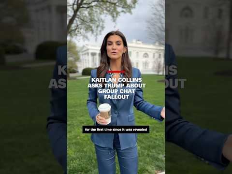 Kaitlan Collins asks Trump about group chat fallout