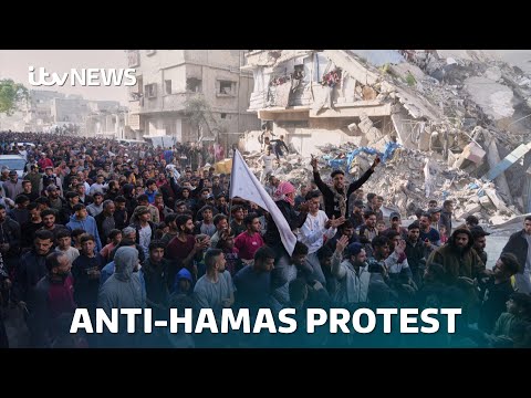 Hundreds of Palestinians protest Hamas inside Gaza | ITV News