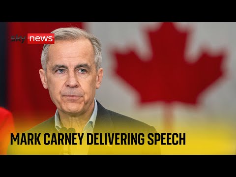 Canadian Prime Minister Mark Carney delivering speech