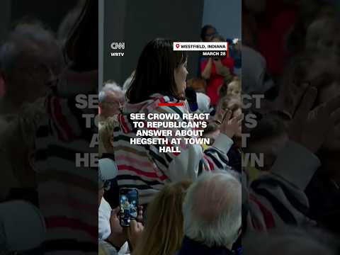 See crowd react to Republican’s answer about Hegseth at town hall