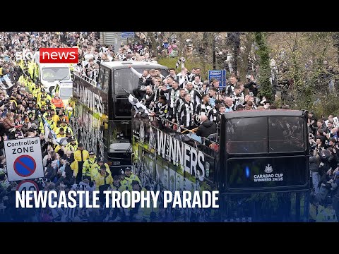 Newcastle trophy parade live | Tens of thousands line the streets to watch open-top bus