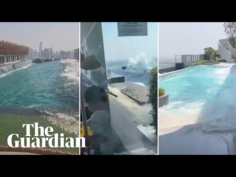 Water spills from Bangkok skyscraper pools as Myanmar earthquake hits