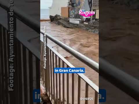 Cars in Gran Canaria were swept away during flash floods #itvnews #grancanaria