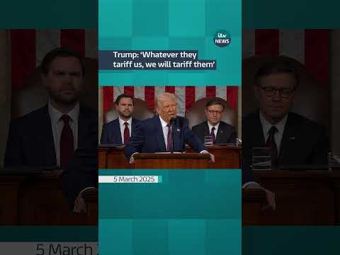 Trump: ‘Whatever they tariff us, we will tariff them’ #itvnews #trump #uspolitics