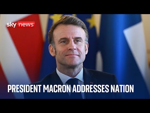 French President Emmanuel Macron addresses nation