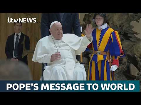 A weak Pope Francis thanks people for their prayers in audio message | ITV News