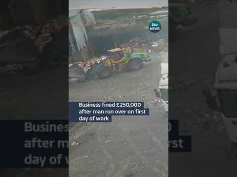 A waste and recycling company has been fined after a man was run over on his first day #itvnews