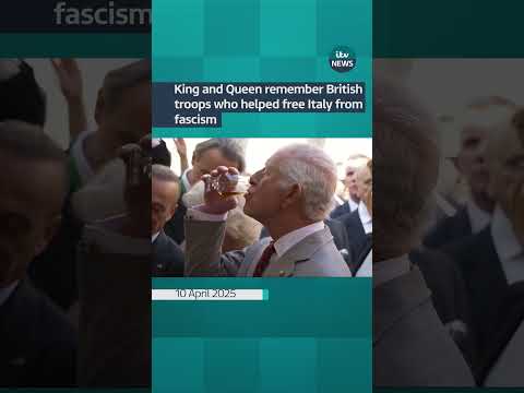 King and Queen remember British troops who helped free Italy from fascism #itvnews #shorts