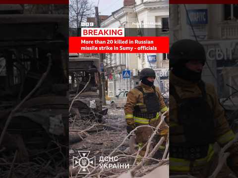 Ukrainian President Zelensky says the strike hit an “ordinary street”. #Ukraine #Russia #BBCNews