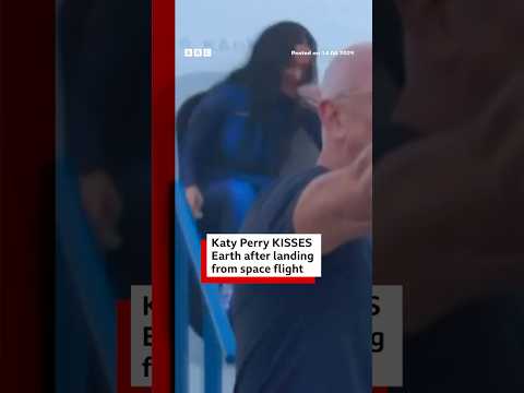 All-female crew including Katy Perry return after space flight on Jeff Bezos’ rocket. #BBCNews