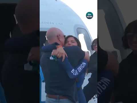 ‘Look at the moon!’: All-woman celebrity space crew arrives back on Earth | ITV News  #itvnews