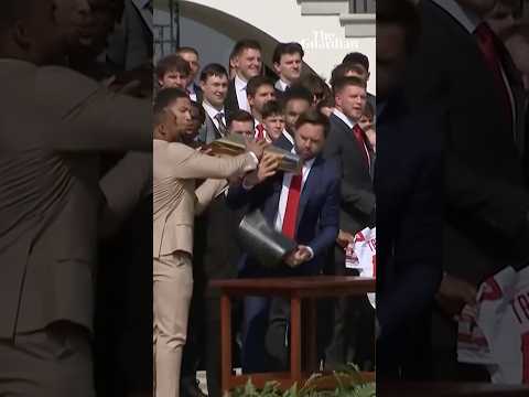 JD Vance fumbles Ohio State’s national championship trophy