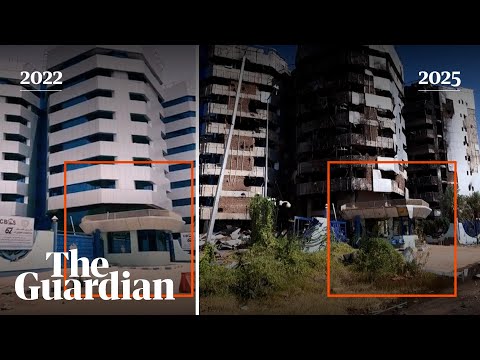 Khartoum before and after: footage shows destruction wreaked by war in Sudan