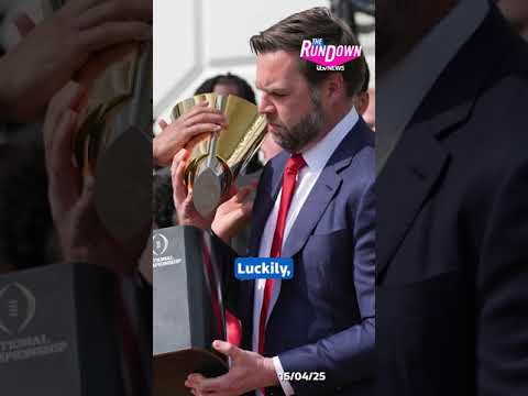JD Vance was presenting a trophy to the Ohio State University football team but dropped it #itvnews