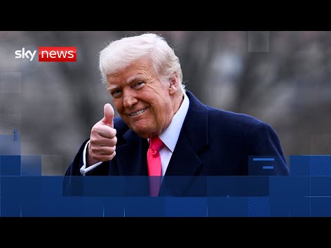 US President Donald Trump takes part in trophy presentation