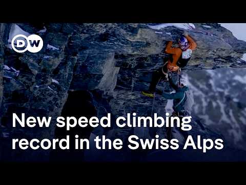 Two mountaineers set new record on some of the most challenging peaks in the Swiss Alps | DW News