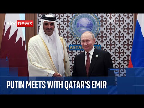 Qatar’s Emir and Russian President Vladimir Putin meet in Moscow