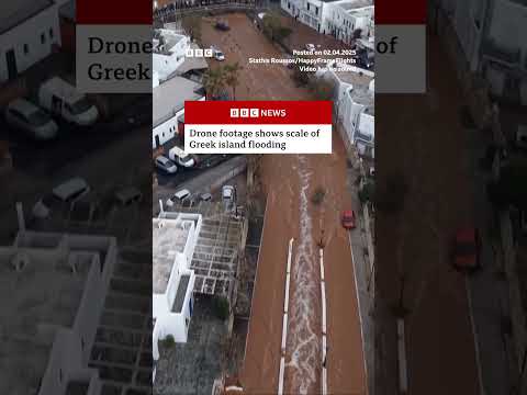 Heavy rainfall causes flashing flooding on Greece’s Paros island. #Weather #BBCNews