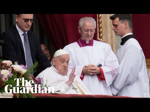 Pope Francis appears on St Peter’s Square for Easter Sunday mass