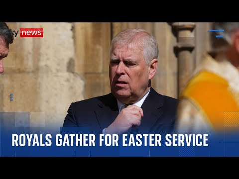 Prince Andrew joins King and Queen at Easter Sunday church service