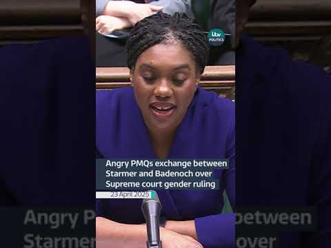 Angry PMQs exchange between Starmer and Badenoch over Supreme court gender ruling #itvnews