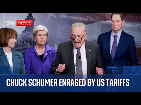 Senate Minority leader Chuck Schumer holds news conference on Trump tariffs
