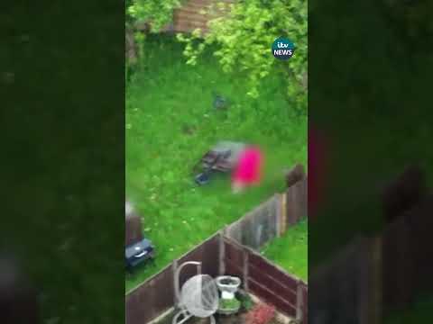 Martin Joyce, was filmed climbing, over back garden fences as he tried to escape #itvnews