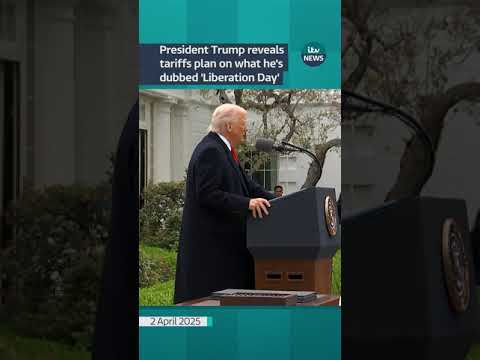 Trump finally announces so-called “liberation day” tariffs #itvnews#donaldtrump #usa