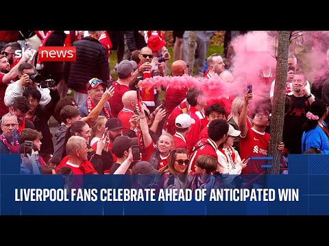 Fans gather before Liverpool v Spurs as Reds poised for league title