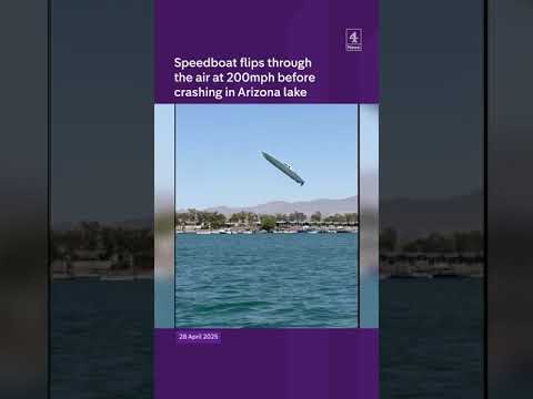 Speedboat flips through the air at 200mph before crashing in Arizona lake