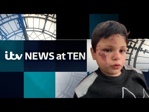 ‘I flew’ says Gazan boy, thrown from a building in Israeli airstrike – Watch News at Ten | ITV News