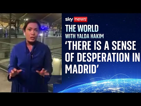 Sky correspondent describes ‘chaotic and frantic’ situation after mass blackout in Spain