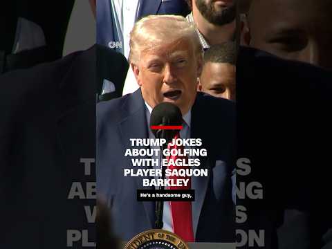 Trump jokes about golfing with Eagles player Saquon Barkley
