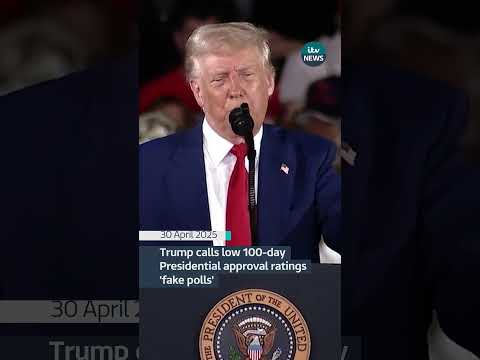 Trump calls low 100-day Presidential approval ratings ‘fake polls’ | ITV News