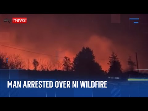 Man arrested over wildfire that triggered ‘major incident’ in Northern Ireland