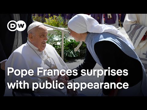 Pope Francis makes first public appearance since hospital discharge | DW News