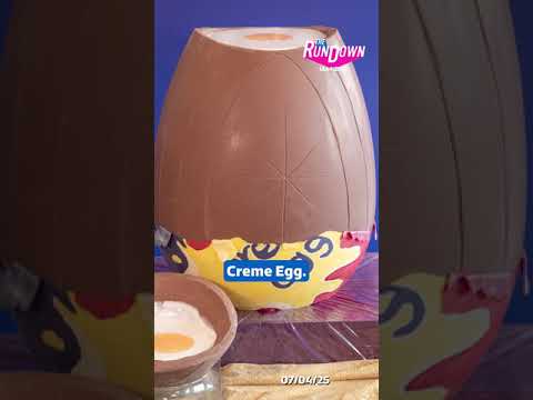 How long would it take you to finish the giant egg? #itvnews #chocolate #cremeegg #easter