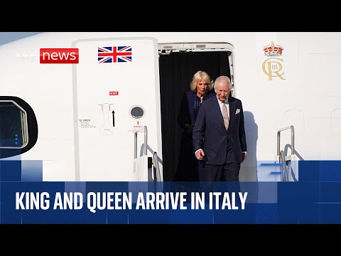 King Charles and Queen Camilla arrive in Italy