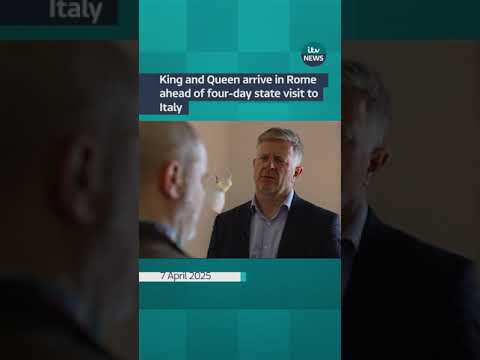 King and Queen arrive in Rome ahead of four-day state visit to Italy #itvnews #shorts