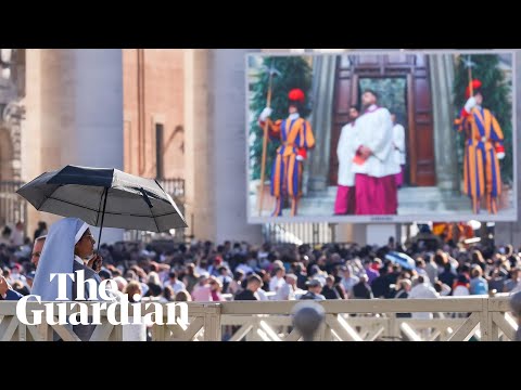 Crowds gather in St Peter’s Square ahead of first smoke – watch live